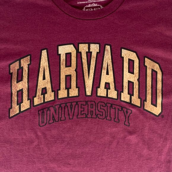 Harvard University Maroon Short Sleeve Crewneck Shirt Mens 2XL XXL - Picture 2 of 4